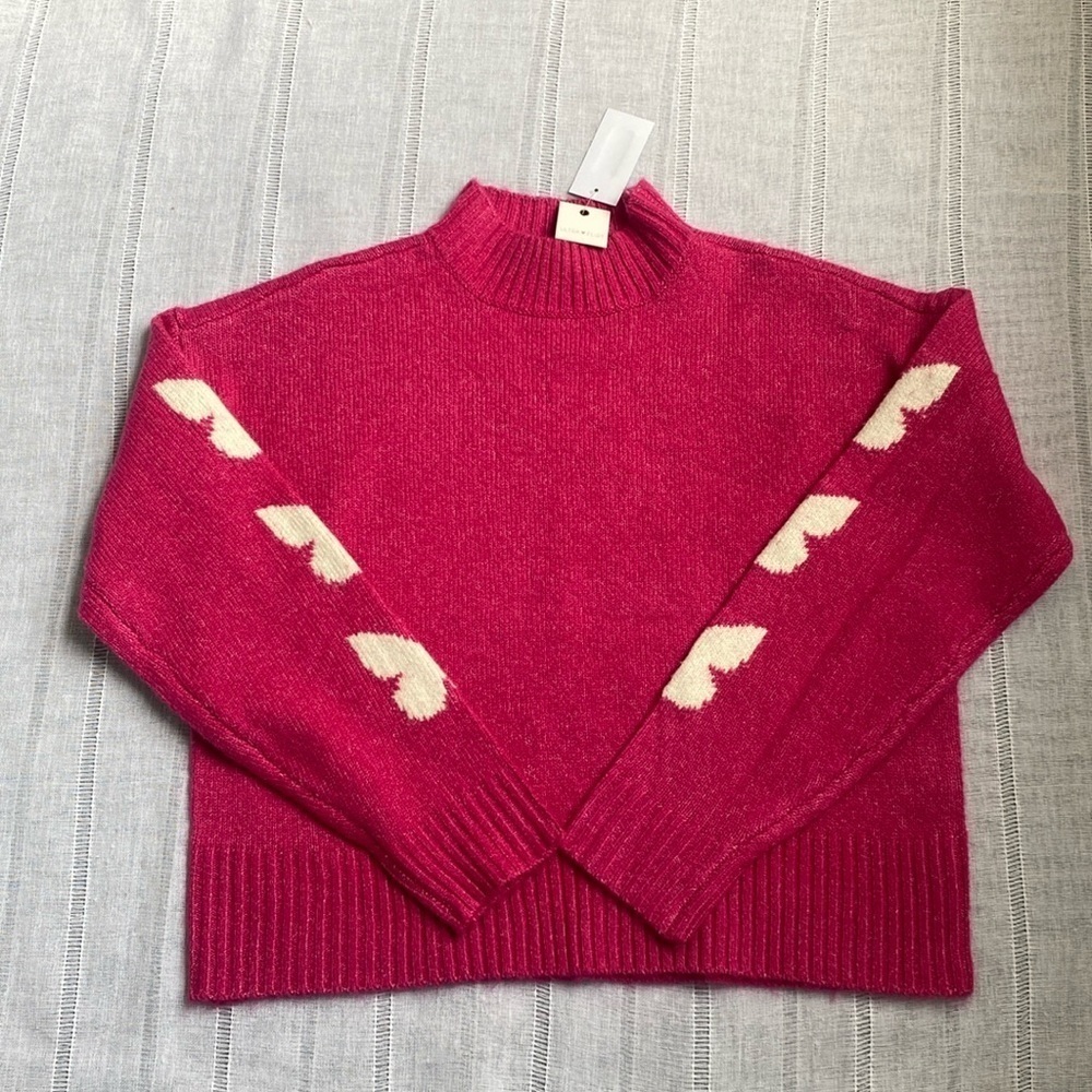 Ultra Flirt NWT hot pink mock neck sweater with butterfly design.